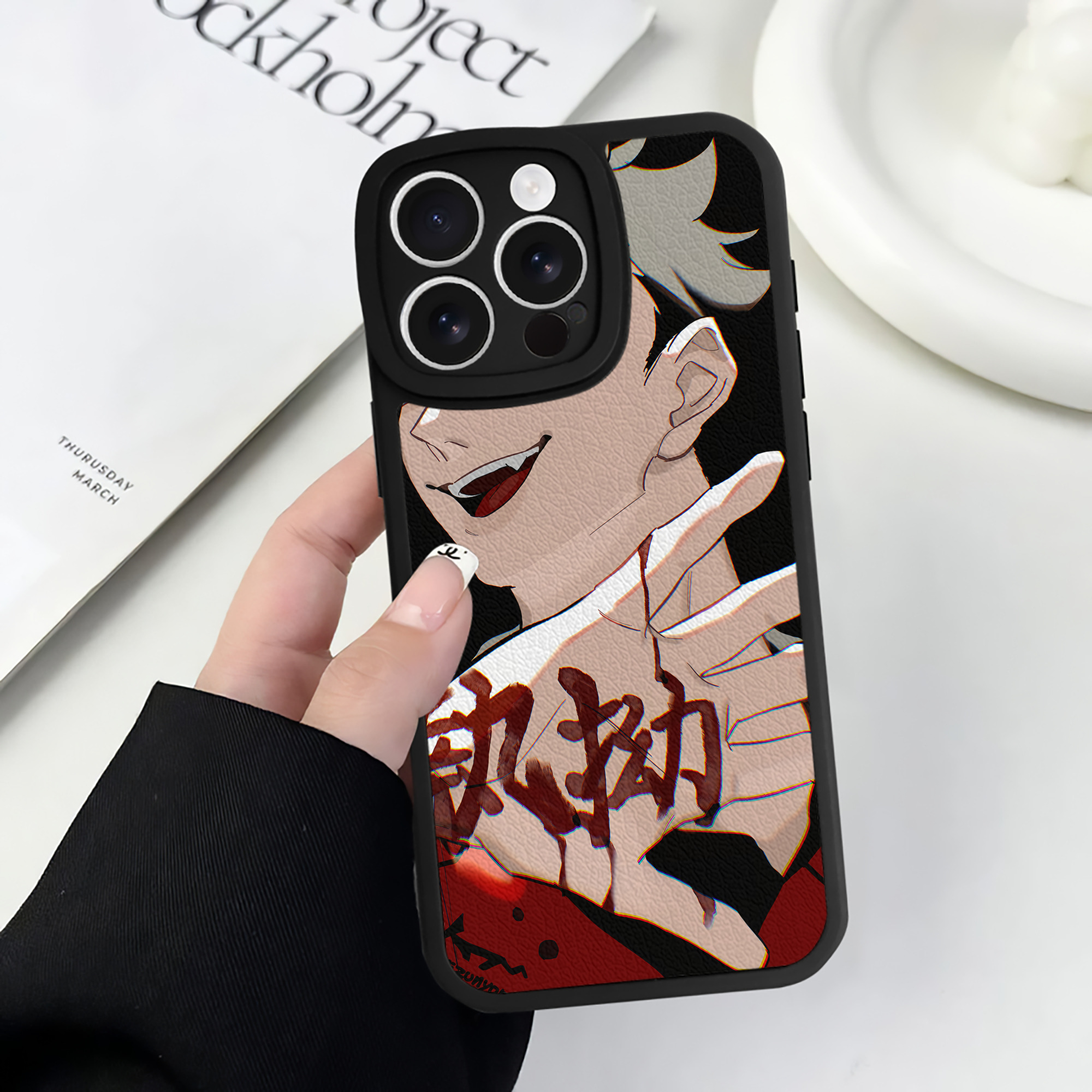 （画像用） ハイキュー!! Haikyu!! 【iPhone 16シリーズ対応】シリコンスマホケース（レザー調） 材質：シリコン